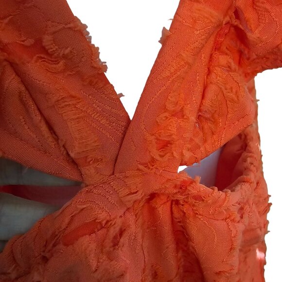 NWT Lauren Conrad Orange Boho Ruffle T Back Tank Top sz OX - Picture 6 of 9